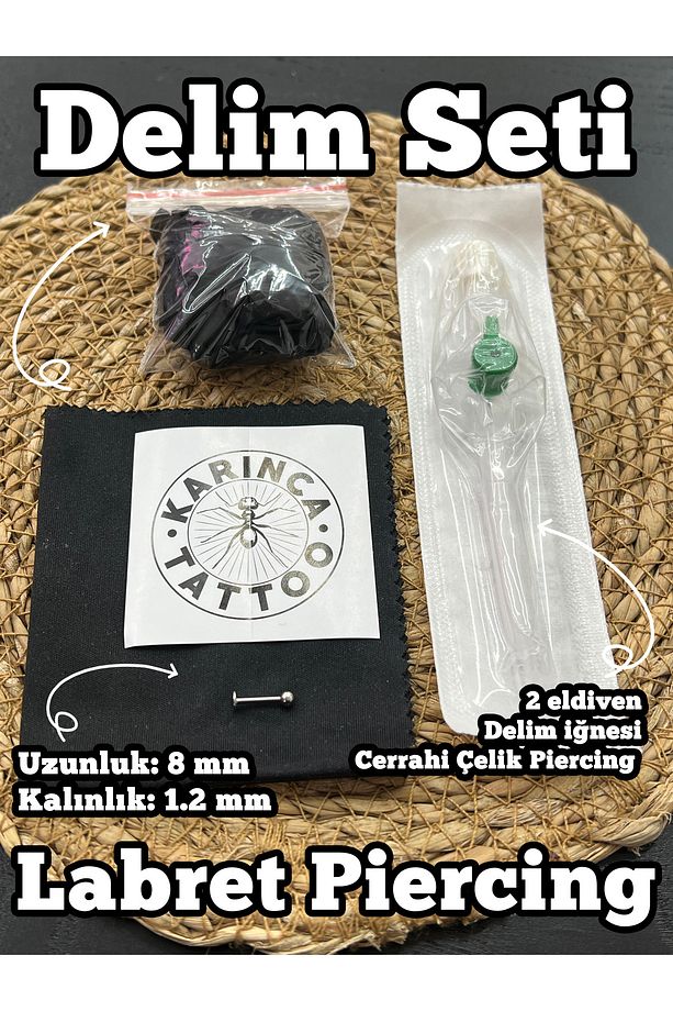 Kulak Tragus Dudak Snake Bites Conch Helix Labret Piercing Delim Seti Iğne Piercing Set - 3
