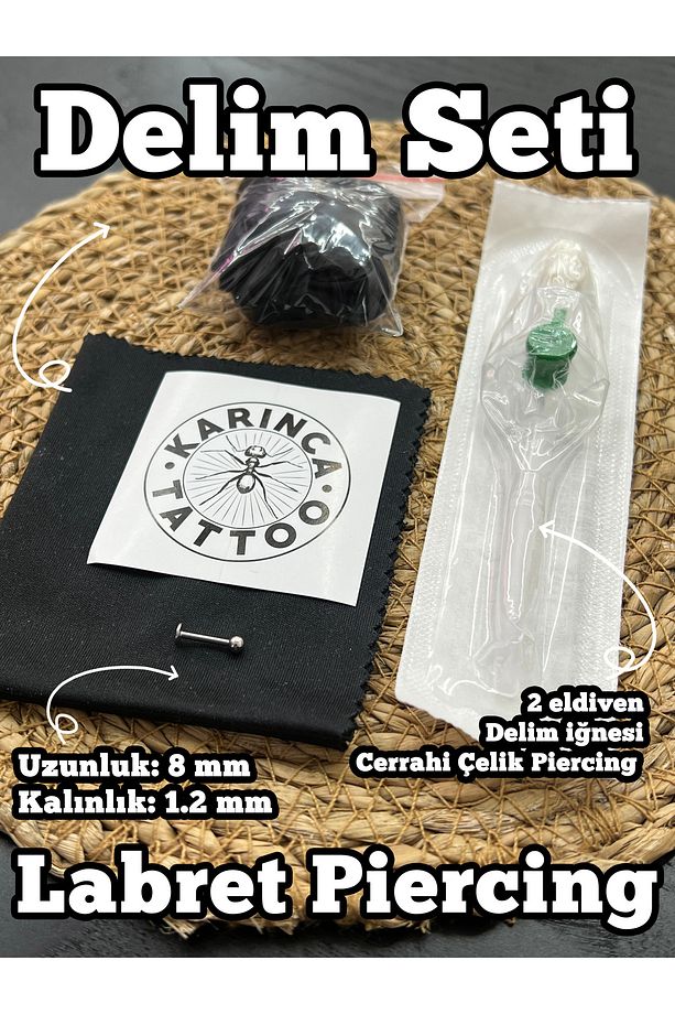 Kulak Tragus Dudak Snake Bites Conch Helix Labret Piercing Delim Seti Iğne Piercing Set - 4