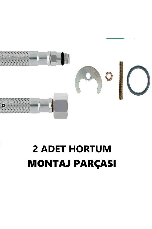 Lavabo Bataryası Siyah Kaplama Çift Su Girişli Yüksek Model - 4