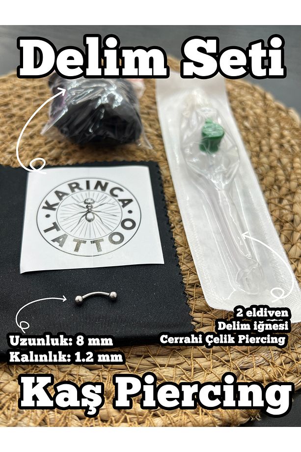 Kulak Tragus Rook Conch Forward Helix Snug Smiley Septum Kaş Piercing Delim Set Iğne Piercing Seti - 3