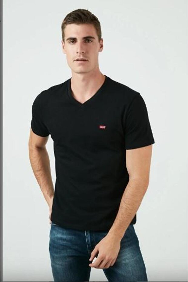 Levis Men's Black V-Neck T-Shirt 85641-0016