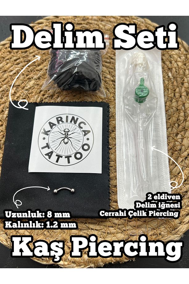 Kulak Tragus Rook Conch Forward Helix Snug Smiley Septum Kaş Piercing Delim Set Iğne Piercing Seti - 4