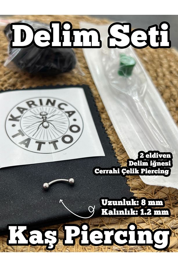 Kulak Tragus Rook Conch Forward Helix Snug Smiley Septum Kaş Piercing Delim Set Iğne Piercing Seti - 1