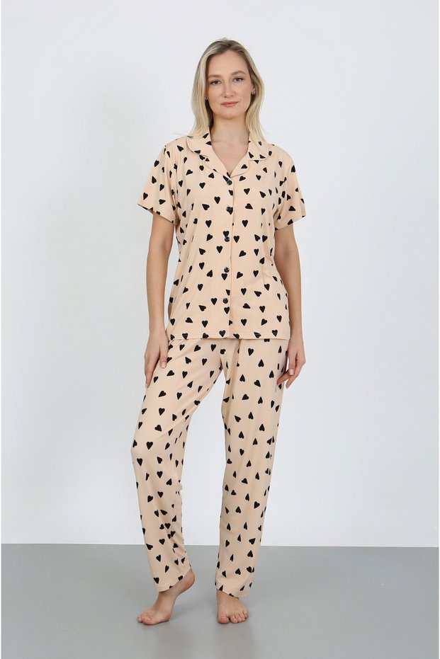Short-Sleeved Milan Shirt Pajamas Set-Young Mother Series