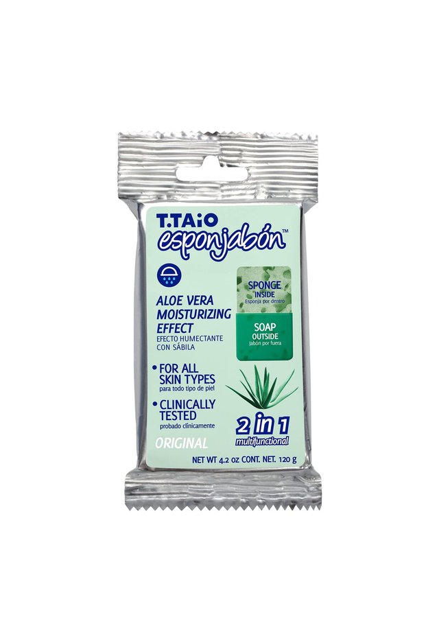 Esponjabon Aloe Vera, Hydrating Effect, Sponge Inside, Soap Outside, Multifunctional