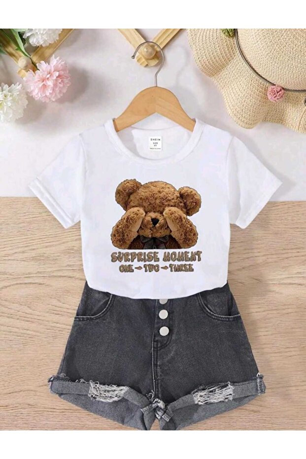 Children's Mixed Printed Crew Neck Cotton T-Shirt
