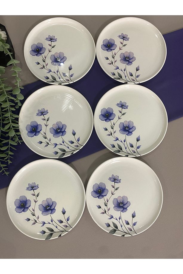 Mor Menekşe Model 20 cm 6 Adet servis pasta tabağı - 1