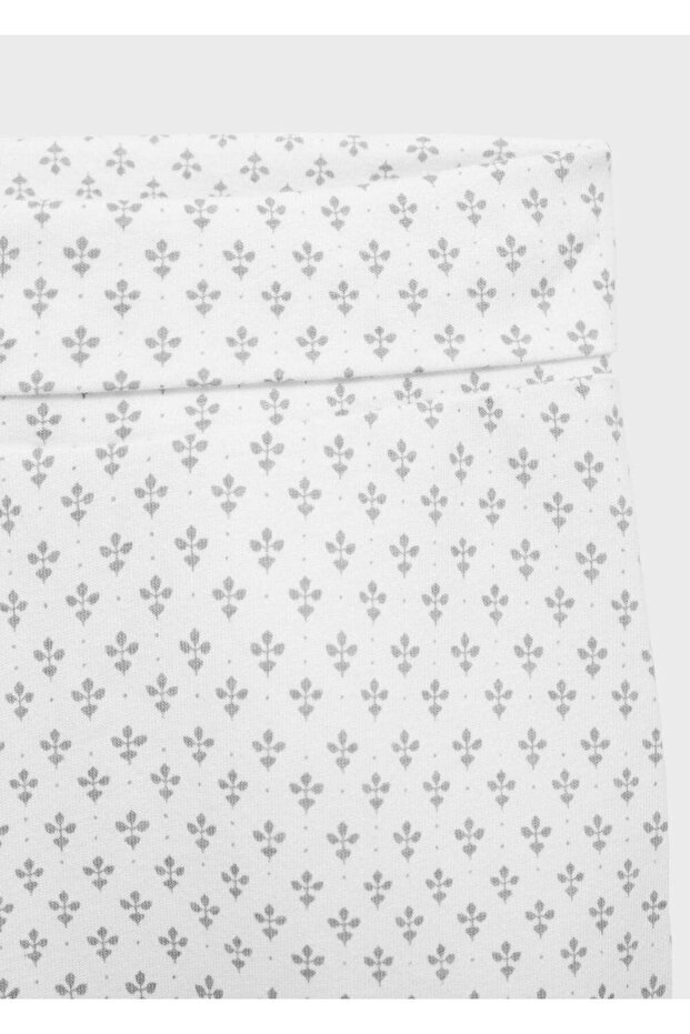 Patterned Cotton Footed Pants - 3