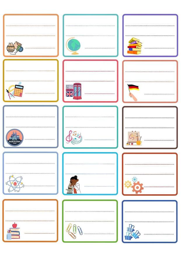 Mixed Themed School Label (2 Sheets 30 Pieces)