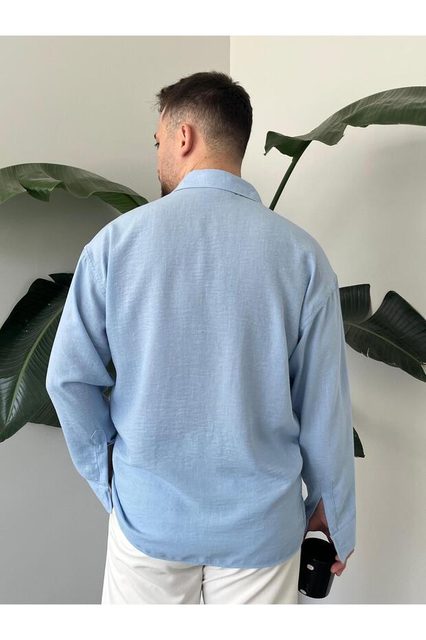 Keten Oversize Gömlek - 2