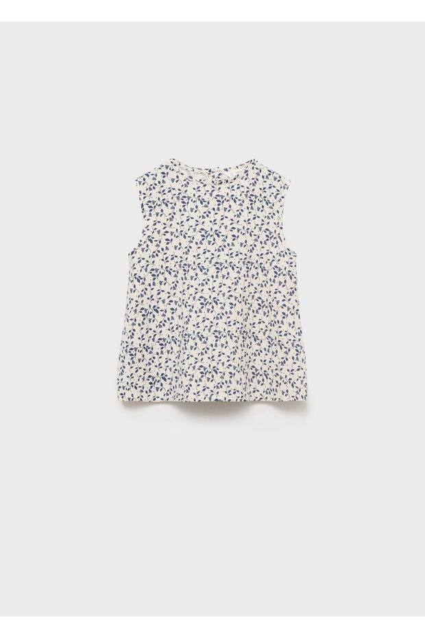 Gemusterte ärmellose Bluse - 3