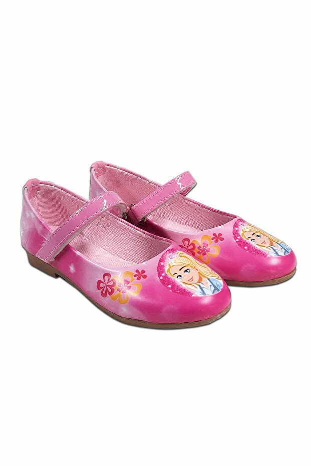 Pink Printed Girl's Ballerinas
