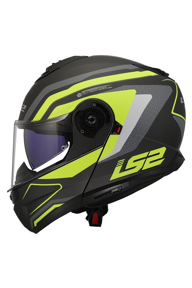 Strobe 2 Çene Açılır Kask Phantom Mat Tıtanıum Neon Sarı - 8
