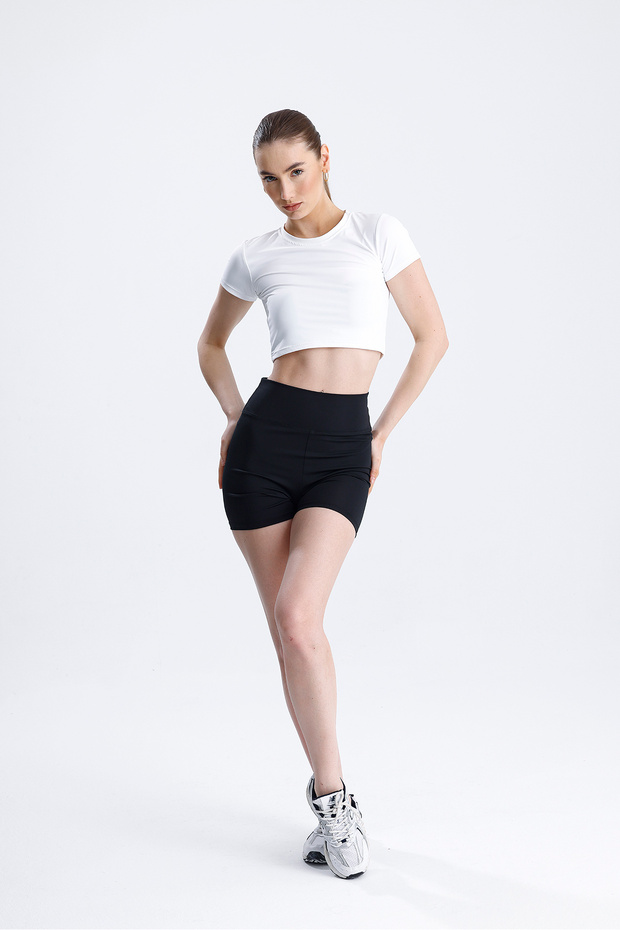 Lıcralı Crop Tshirt - 4