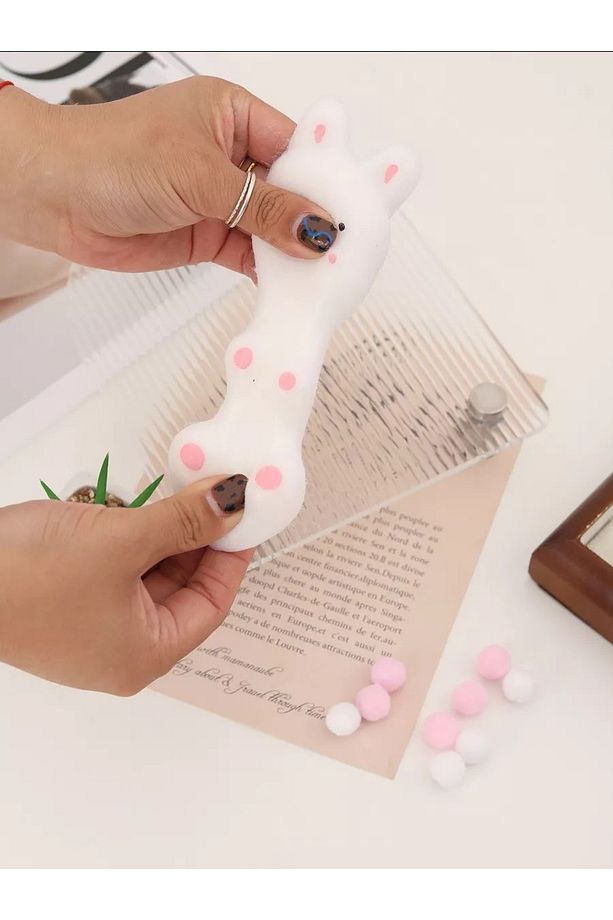 Sevimli ayıcık tüylü sukuşi   Taba squishy stres oyuncak - 4