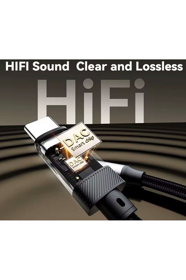 Type-C To 3.5mm Jack Aux Kulaklık Çevirici Dönüştürücü Dac Çip Hi-Fi Ses Hasır Örgülü Sağlam - 6