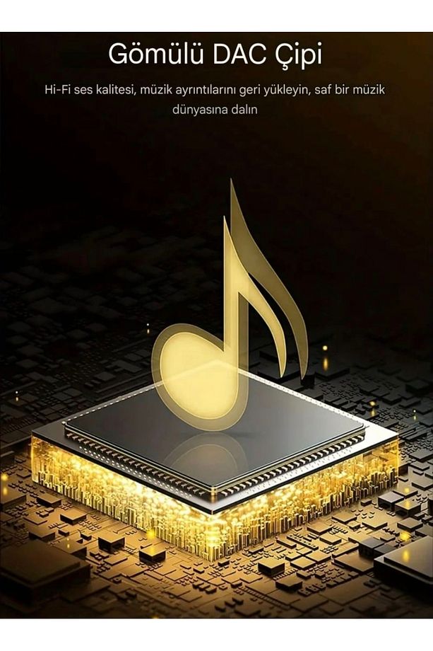 Type-C To 3.5mm Jack Aux Kulaklık Çevirici Dönüştürücü Dac Çip Hi-Fi Ses Hasır Örgülü Sağlam - 4