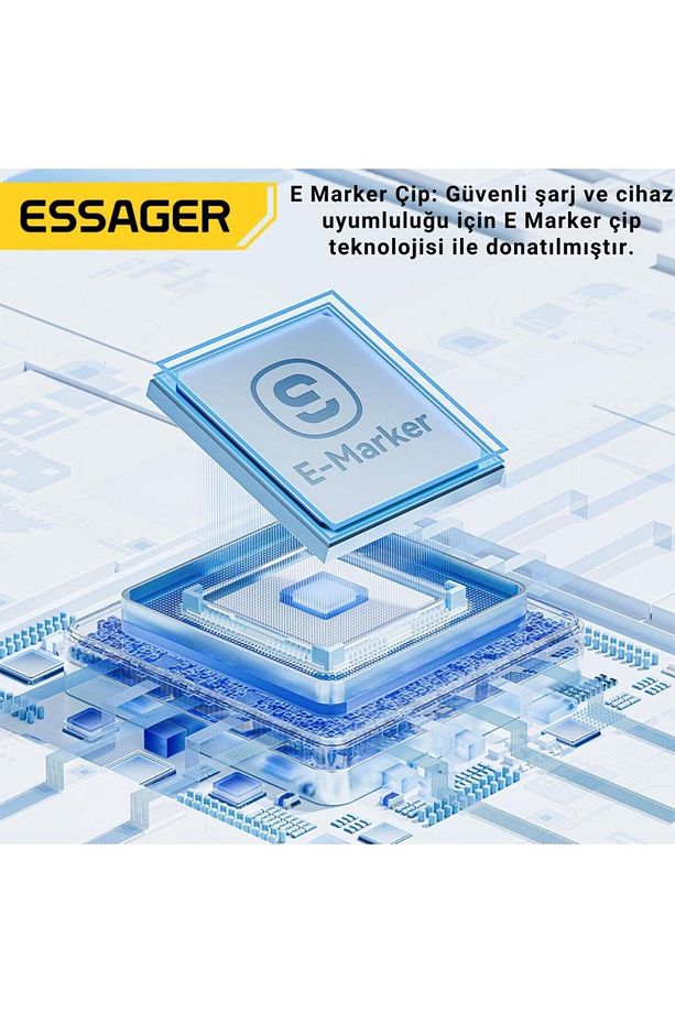 E-marker Çipli 0.25cm 100w Type C To Type C Şarj Kablosu 480mbps Veri Aktarım Şarj Akım Koru - 3