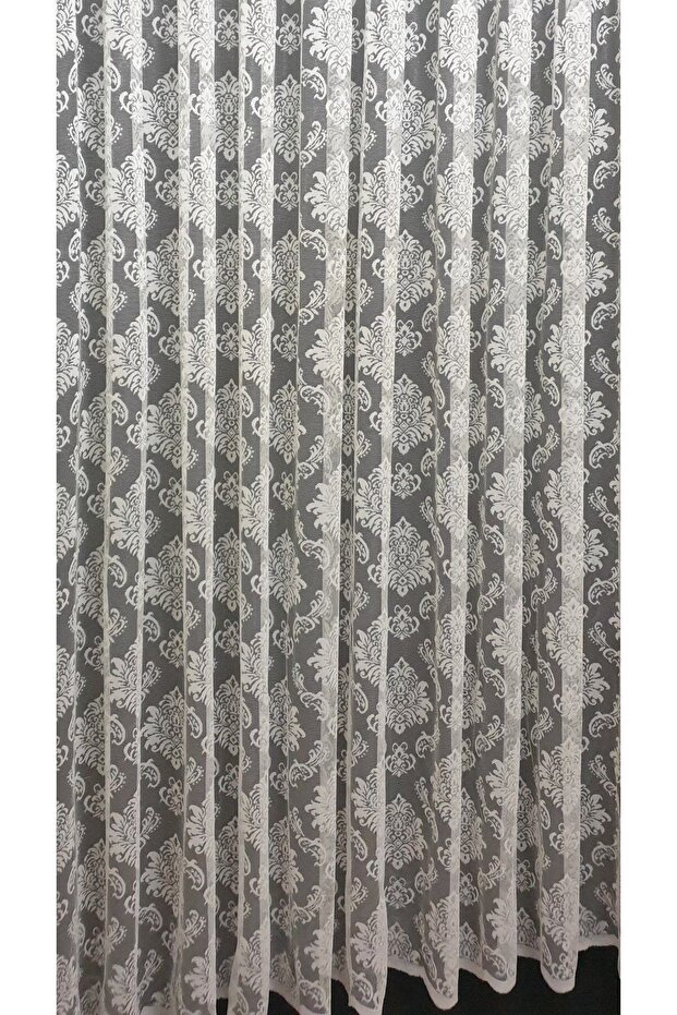 Damask Örme Tül Perde 3 Kat Pileli Tül Perde. - 1
