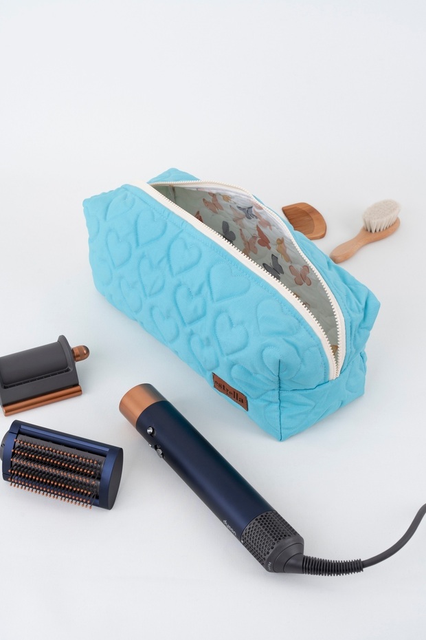 Heart Turquoise XL Size Travel, Makeup Bag for Your Dy-Son Airwrap and All Your Hair Styling Tools