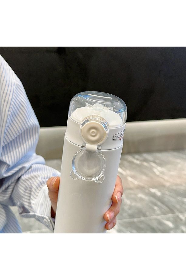 Pipetli Kapaklı Paslanmaz Çelik Isı Yalırımlı Termos Kupa 400 ml - 4