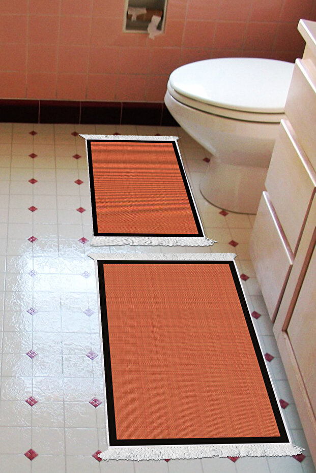 Non-Slip Base Djt Toilet Set Trend Fringed Woven Pattern E5007