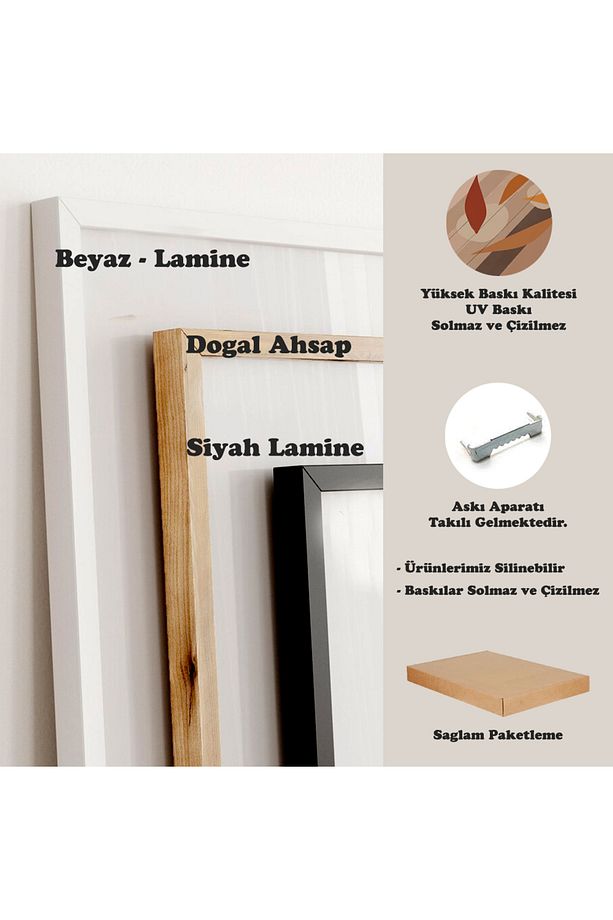 3 Parça Ahşap Tablo  Çerçeveli Tablo Modelleri - 3
