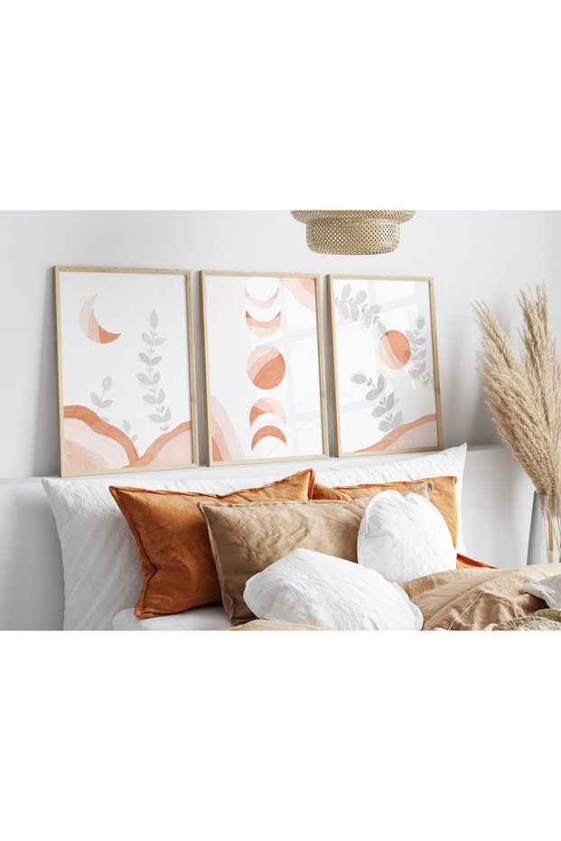 Wooden Framed 3 Piece Abstract Painting Home Home Living Room Bedroom Balcony Decor Qmrc45
