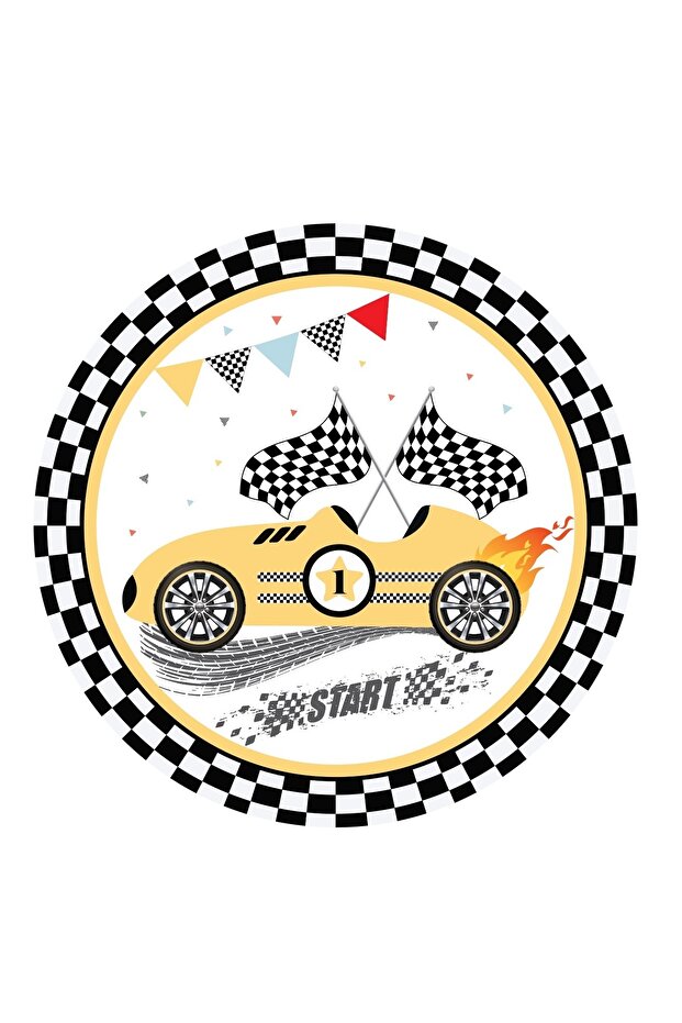 Yarış Arabaları Temalı Karton Tabak 23 cm 8 Adet - 3