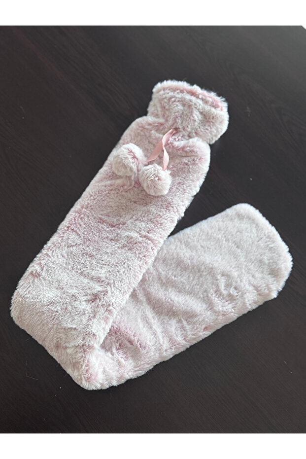 uzun sıcak su torbası omuz için boyun tutulma için sıcak su torbası tüylü 73 cm pembe - 1