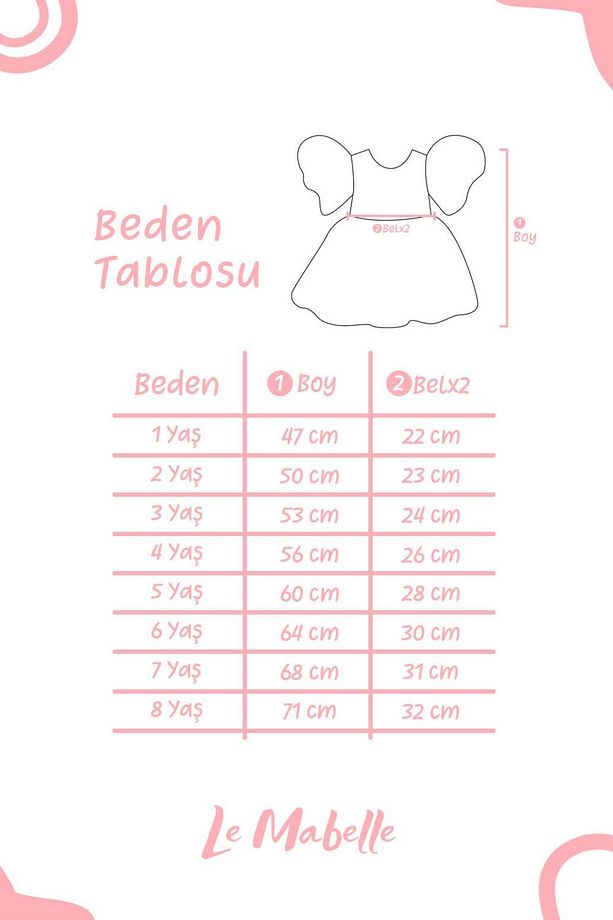 Kırmızı Taçlı Organze Kız Çocuk Parti Elbisesi - Carlene - 6