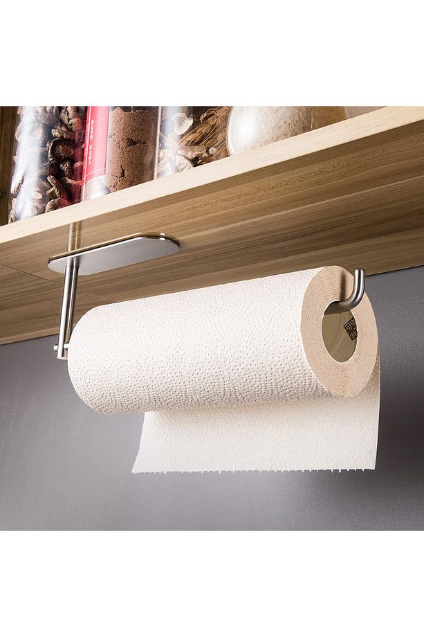 Paslanmaz Çelik Yapışkanlı Kağıt Havluluk - 2 Adet Banyo Askısı SET - Anında Kolay Montaj Vida Yok! - 3