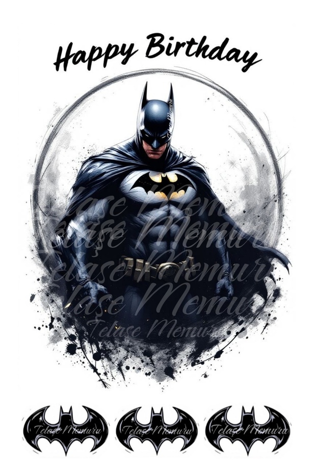 Batman Cake Topper - Cake Picture and Print - Batman Birthday Edible Paper Print 10