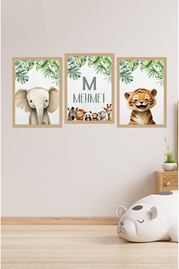 Dekorize Mdf Tablo Seti 3 Parça 3 Mm - Çocuk Odası İçin İsim Yazdırılabilen Set KOT3001 - 2
