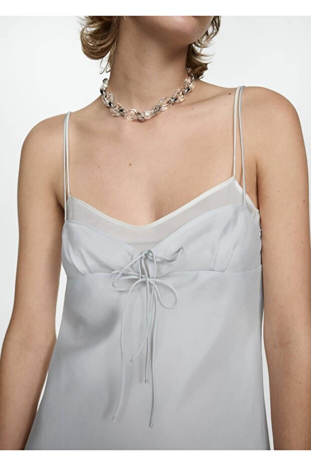 Satin-Kleid mit Bindedetail - 6