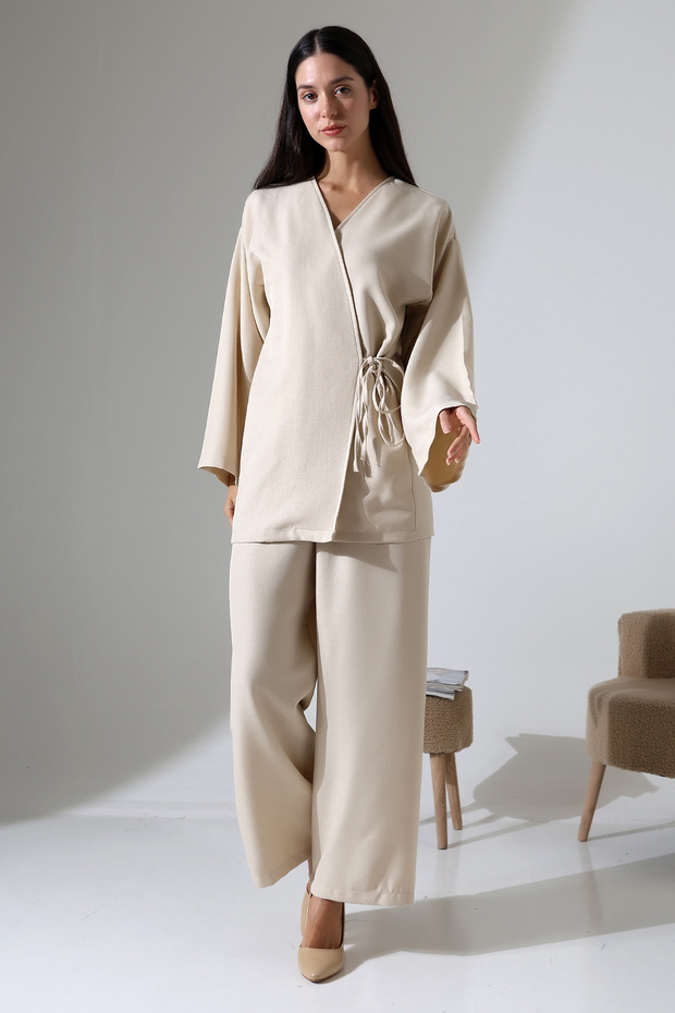 Side Tied Double Woven Set - 1