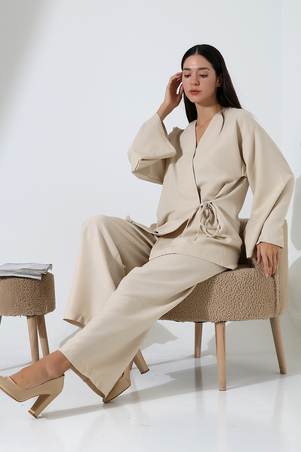 Side Tied Double Woven Set - 7