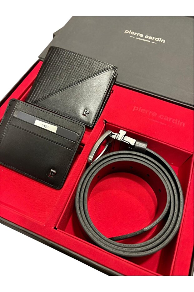 Men's 100% Leather Belt, Wallet and 3 Sports Set Set