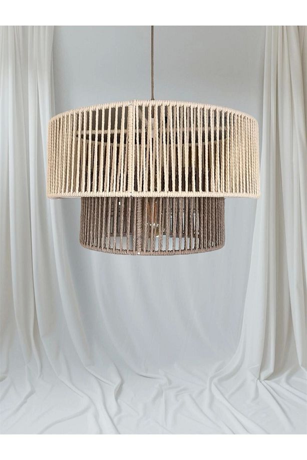 Vespera Sarkıt Avize - Makrome Ip, Metal Iskelet - 2
