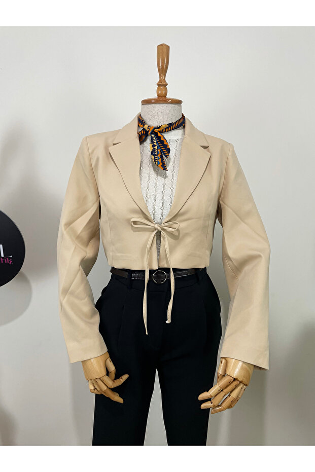 BAĞLAMALI CROP CEKET - 2