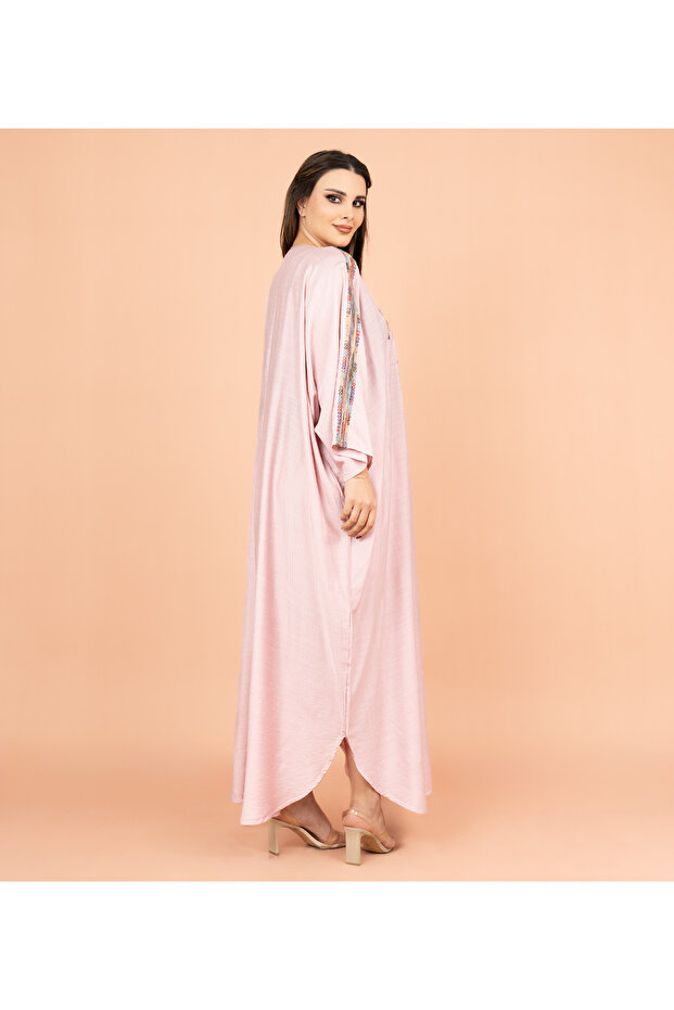 FreeSize Solid Jalabiya with Intricate Embroidery - 4