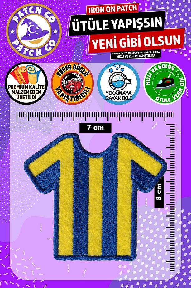Ütü ile Yapışan Arma, FB Taraftar Set (6 Adet), Ütüyle Yapışan Nakış Dokuma Yama Patch - 3