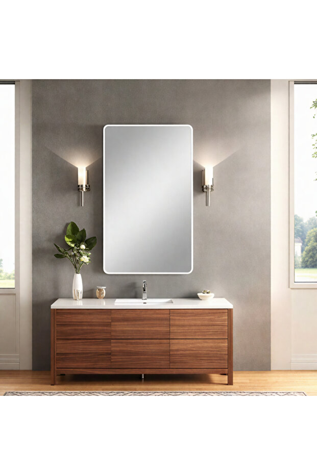 مرآة حائط - بيضاء - 1