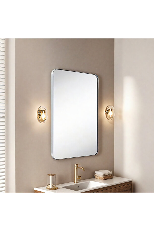 مرآة حائط - فضي - 1