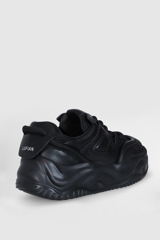 Comfort Yüksek Taban Siyah Sneaker - 4