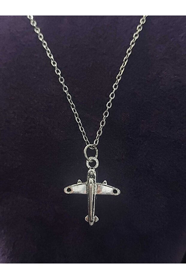Airplane Figure Plane History Nostalgic Airplane Model Aviation and Pilot Themed Steel Necklace