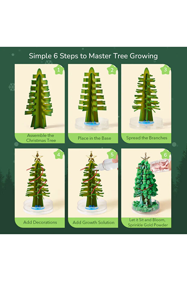 Magic Christmas Tree, Creative Stem Set, Salt Experiment Set - 6