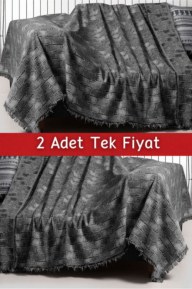 İkili Set Dokuma Koltuk Örtüsü Seti 170x220cm - 1