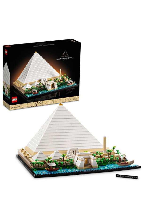 Architecture Cheops Pyramid 21058 - Collectible Construction Set for Adults (1476 Pieces)