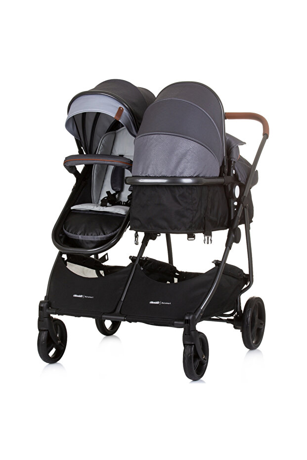 Twin Stroller Duo Smart 3 In 1 Silver Grey - 6